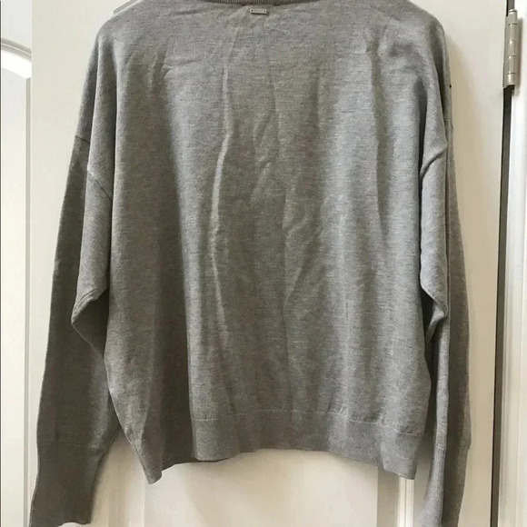 DKNY Gray Rhinestone Lightweight Sweater NWOT - Picture 3 of 3